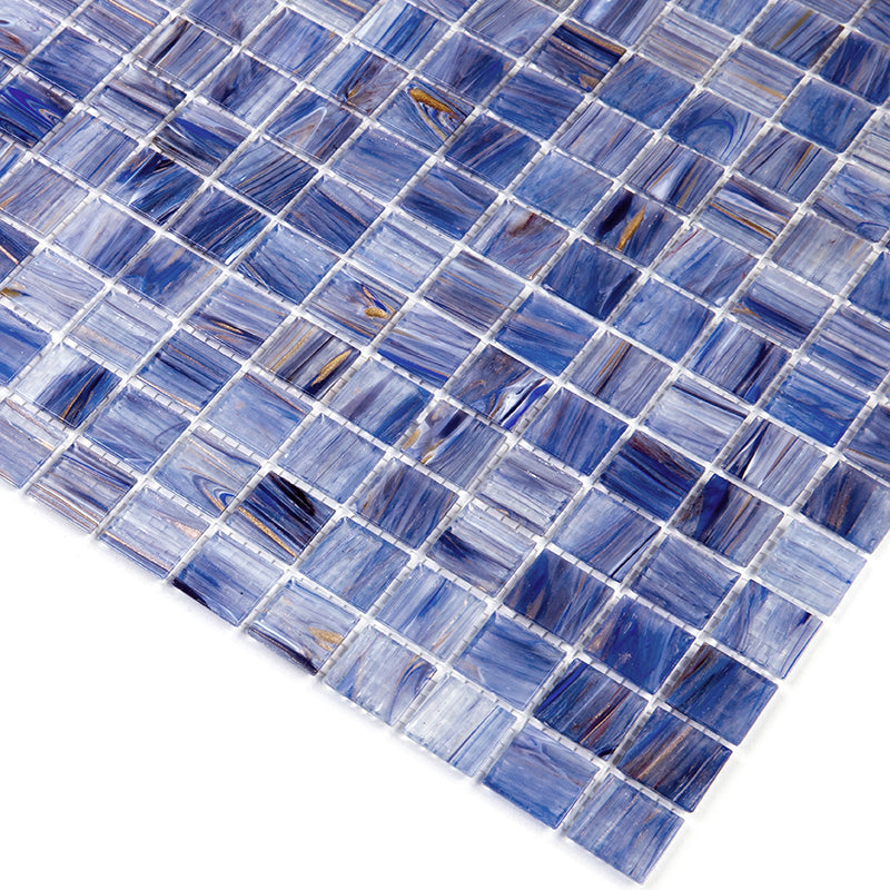 Blue White 12x12 Glossy Uniform Square Glass Mosaic Tile (20 pack, 20 sq ft/case)