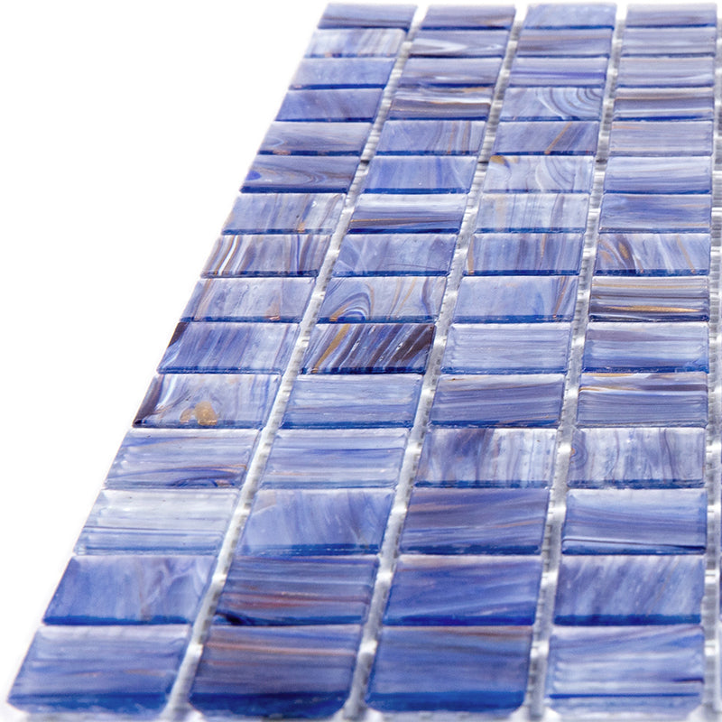 Blue White 12x12 Glossy Uniform Square Glass Mosaic Tile (20 pack, 20 sq ft/case)