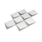 Solace 12x9 White Metallic Silver Glass Mosaic Diamond Wall Tile (5 Pack, 3.91 sq ft/case) - Sample
