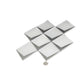Solace 12x9 White Metallic Silver Glass Mosaic Diamond Wall Tile (5 Pack, 3.91 sq ft/case) - Sample