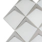 Solace 12x9 White Metallic Silver Glass Mosaic Diamond Wall Tile (5 Pack, 3.91 sq ft/case) - Sample