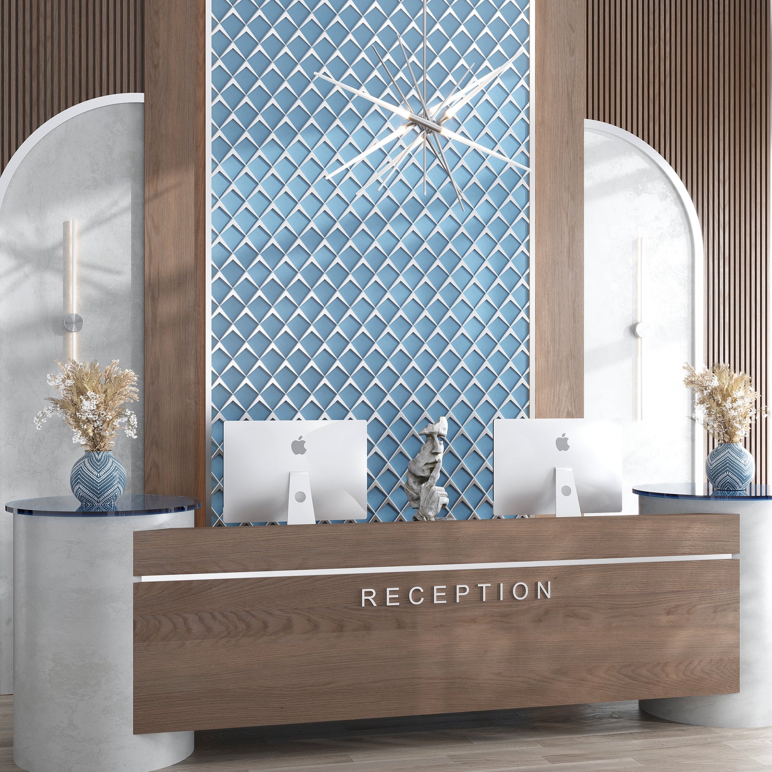 Blue Metallic Silver 12x9 Matte Diamond Glass Mosaic Tile (5 pack, 3.91 sq ft/case)