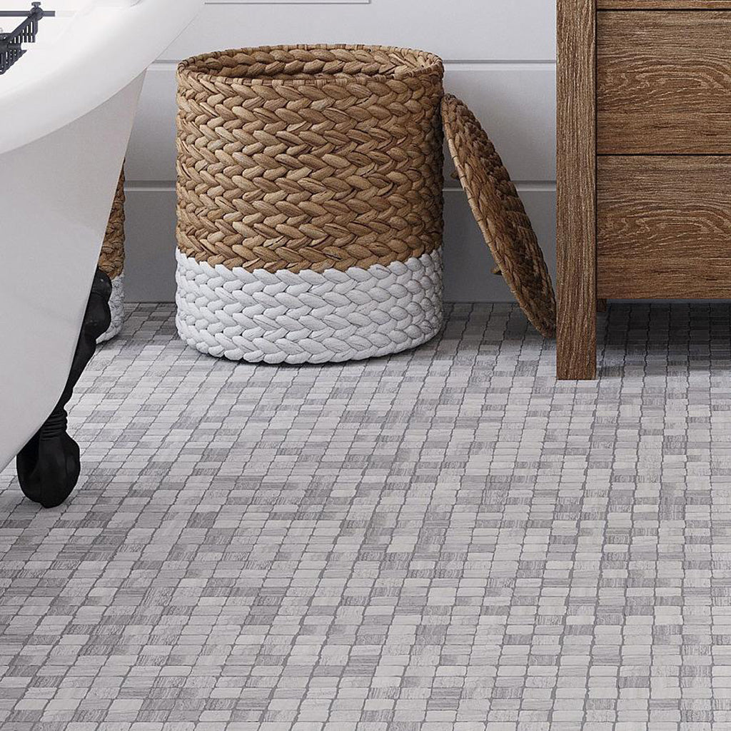 Light Gray 12x12 Matte Square Marble Mosaic Tile (5 pack, 5 sq ft/case) - Sample