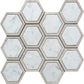 White Beige 12x14 Hexagon Polished Marble Mosaic Tile (5 pack, 5.48 sq ft/case) - Sample