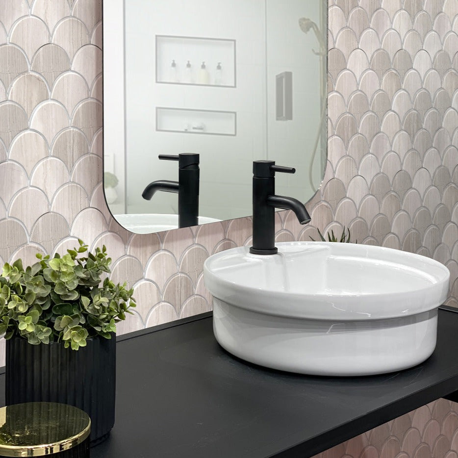 12x12 Light Gray Marble Mosaic Tile