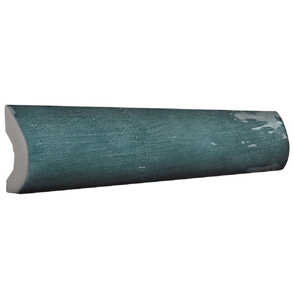 Teal Green 1x8 Glossy Ceramic Bullnose Tile Trim (10 pack, 0.556 sq ft/case) - Sample
