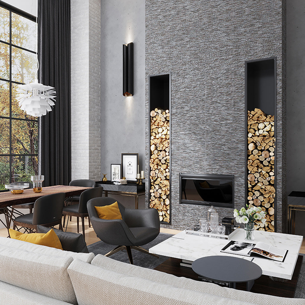 Black 24x48 Textured Porcelain Large Format Tile (2 pack, 15.29 sq ft/case)