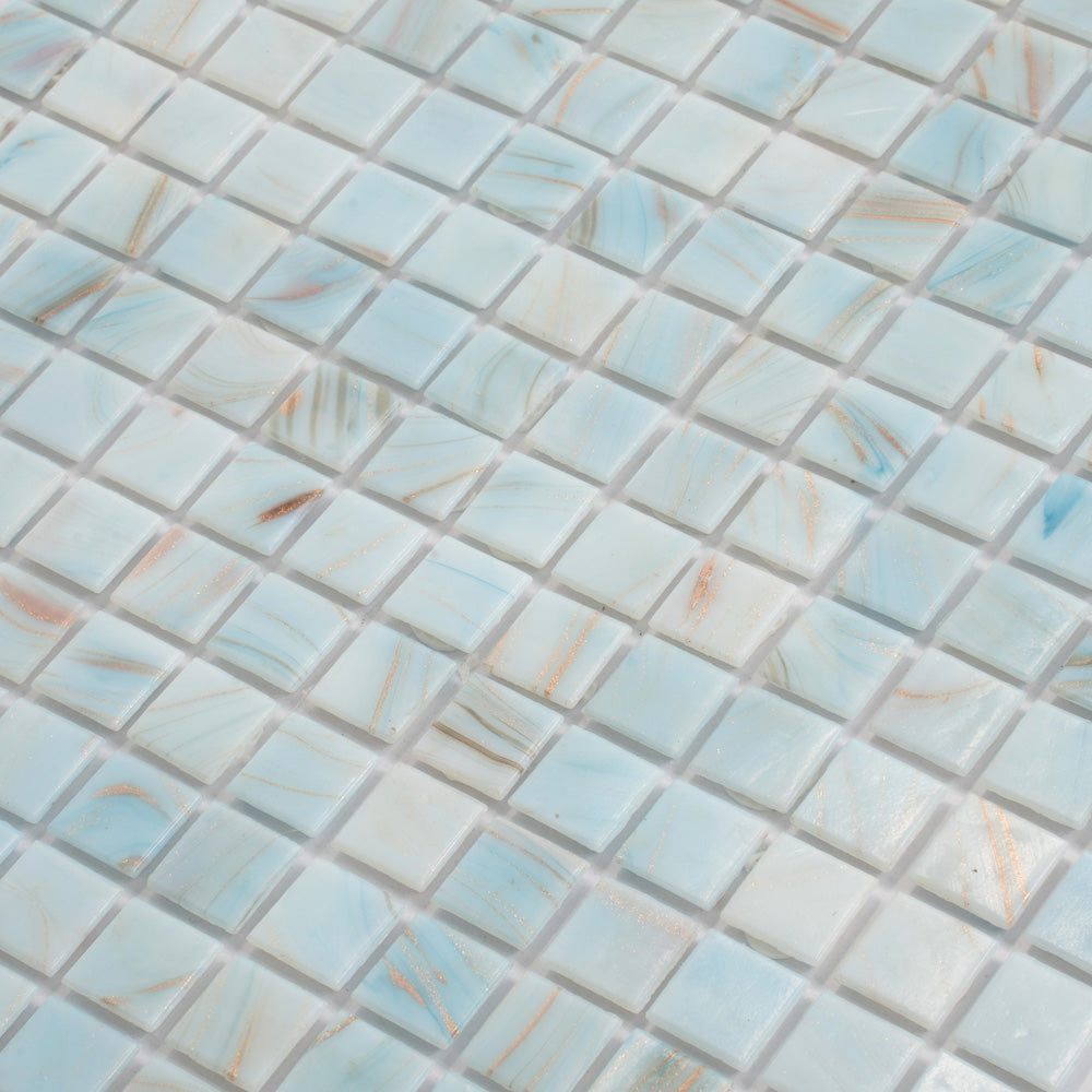 Pastel Blue 12x12 Glossy Uniform Square Glass Mosaic Tile (20 pack, 20 sq ft/case)
