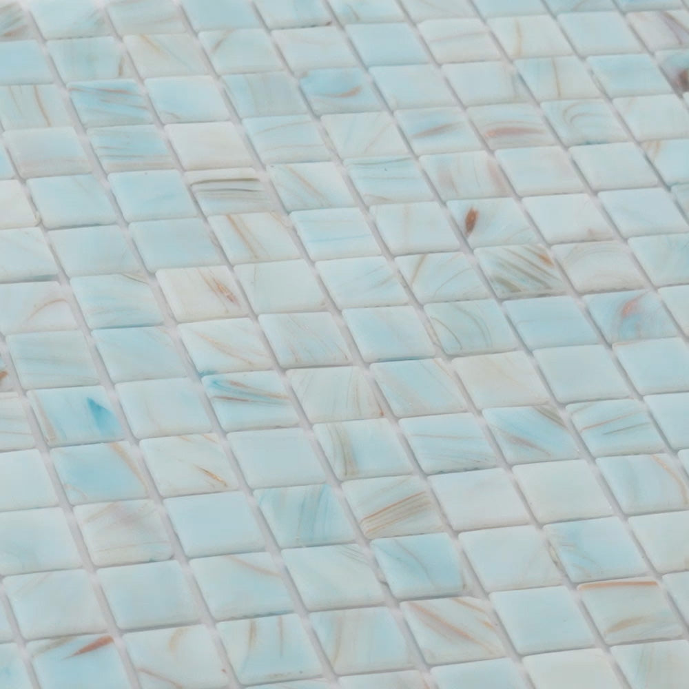 Pastel Blue 12x12 Glossy Uniform Square Glass Mosaic Tile (20 pack, 20 sq ft/case)