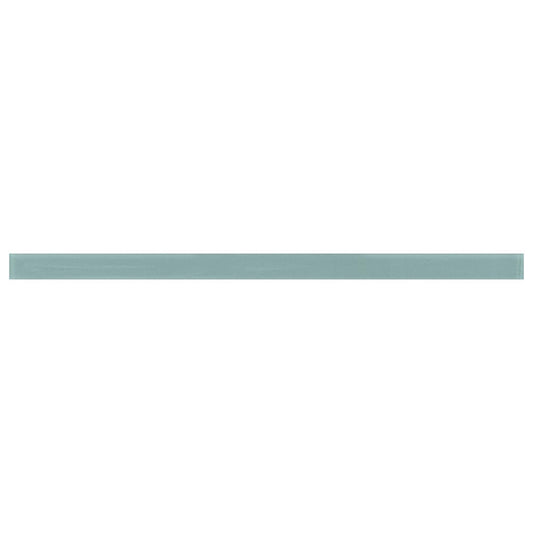 1x12 Sky Blue Glass Glossy Tile Trim