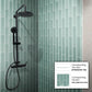 Blizzard blue matte glass subway tiles 3x12 inch on bathroom shower walls