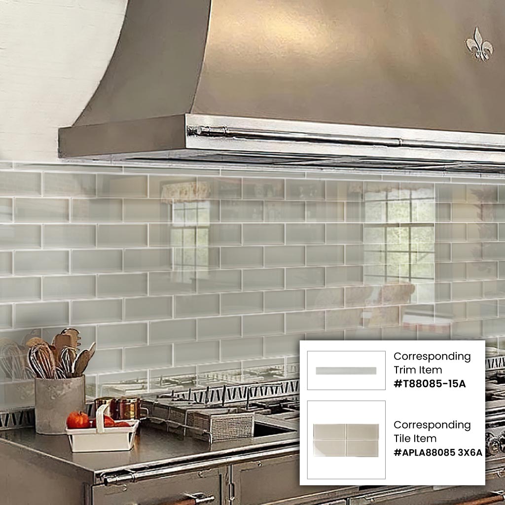 3x6 Lace White Glass Mosaic Tile
