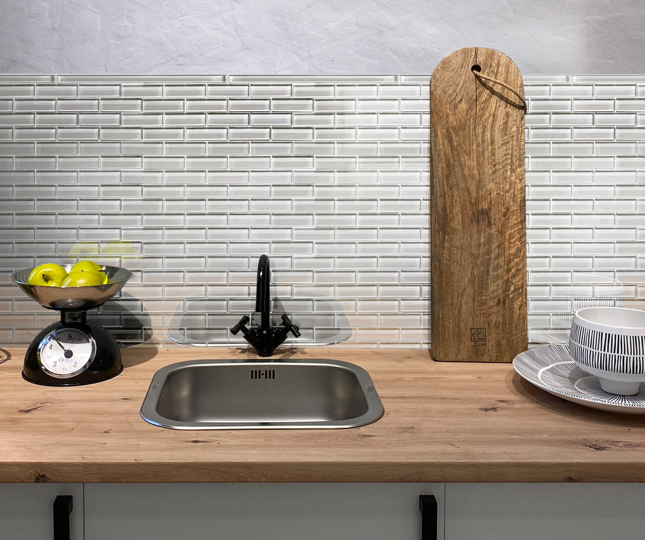 Light Taupe Beige Glass Tile