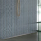 Coin Gray Herringbone Polished Glass Tile
