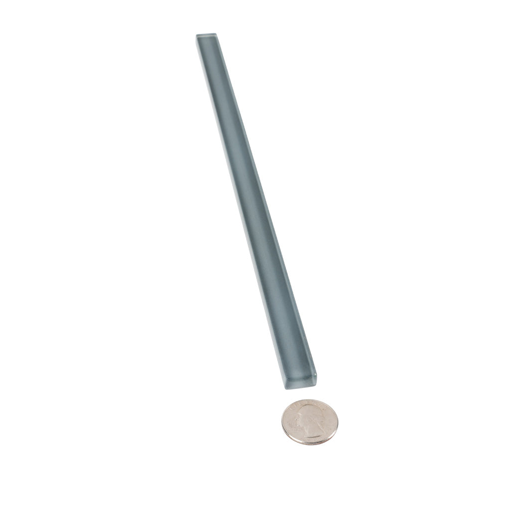 1x12 Dark Gray Glossy Pencil Tile Trim