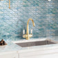 Aqua 11x12 Matte Elongated Hexagon Glass Mosaic Tile (10 pack, 8.6 sq ft/case)