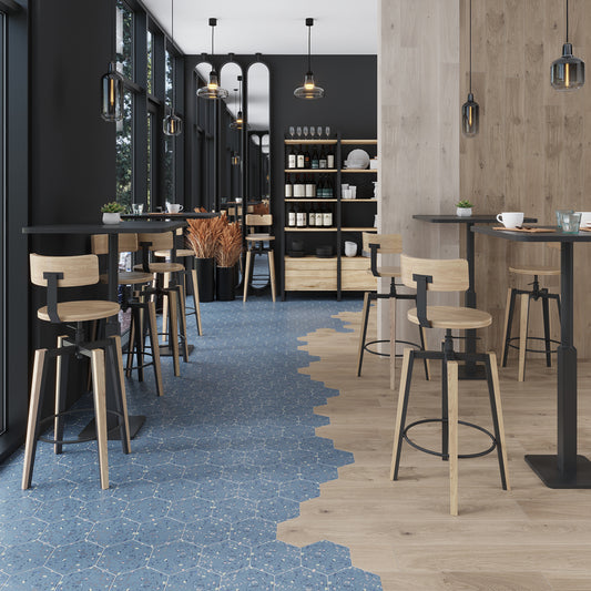 Blue 8x9 Matte Hexagon Porcelain Tile (25 pack, 9.93 sq ft/case)