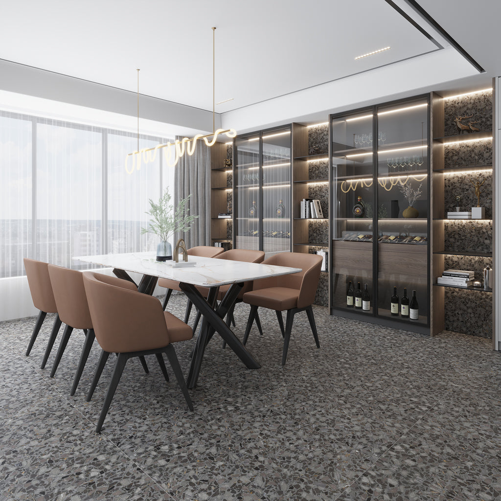 Charcoal Black with Gray Flecks 36x36 Matte Square Porcelain Large Format Tile (1 pack, 8.72 sq ft/case)