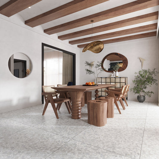 White with gray flecks 36x36 Matte Square Porcelain Large Format Tile (1 pack, 8.72 sq ft/case)