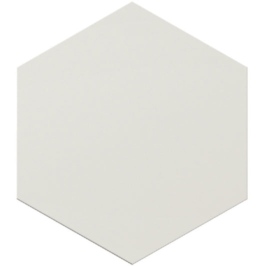 8x9 Chiffon White Hexagonal Matte Porcelain Tile
