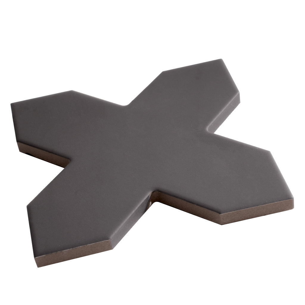 Graphite Black 5x5 Matte Cross Porcelain Tile (34 pack, 5.31 sq ft/case)