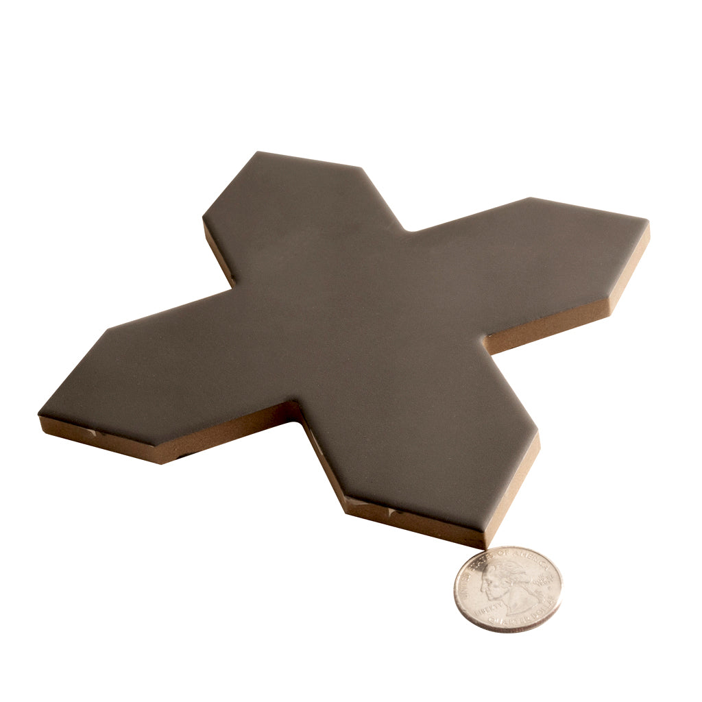 Graphite Black 5x5 Matte Cross Porcelain Tile (34 pack, 5.31 sq ft/case)