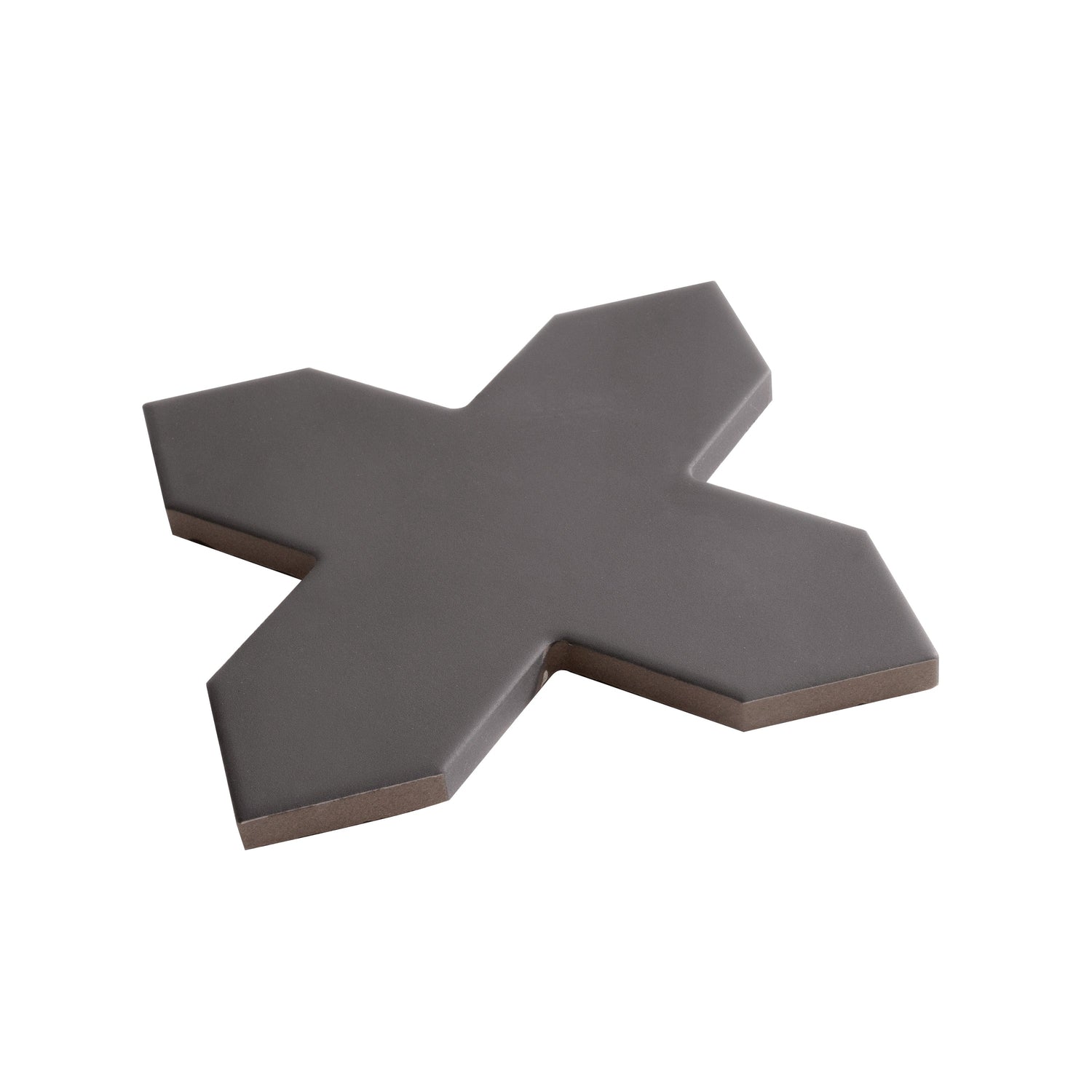Terracota 7" Star with Graphite Black 5" Cross Matte Porcelain (10.62 sq ft/case) - 68 Pack-sample