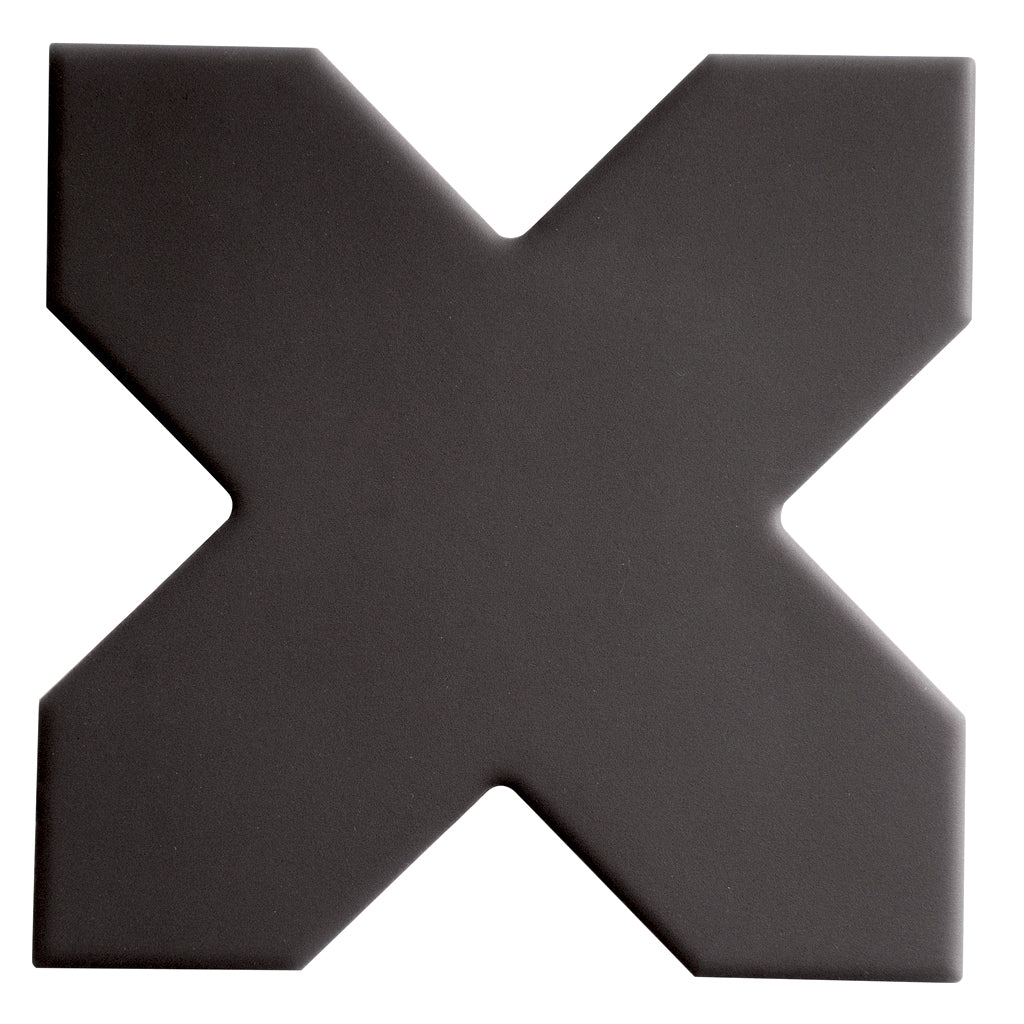 Graphite Black 5x5 Matte Cross Porcelain Tile (34 pack, 5.31 sq ft/case)