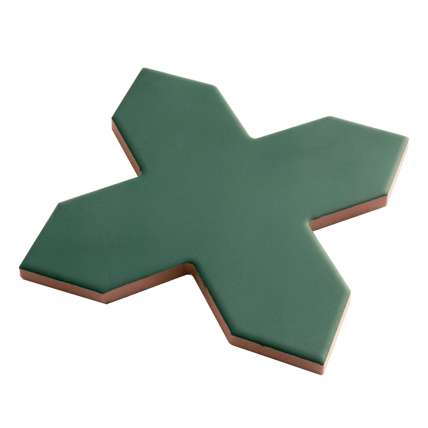 Pure White 7" Star with Sage Green 5" Cross Matte Porcelain (10.62 sq ft/case) - 68 Pack-sample