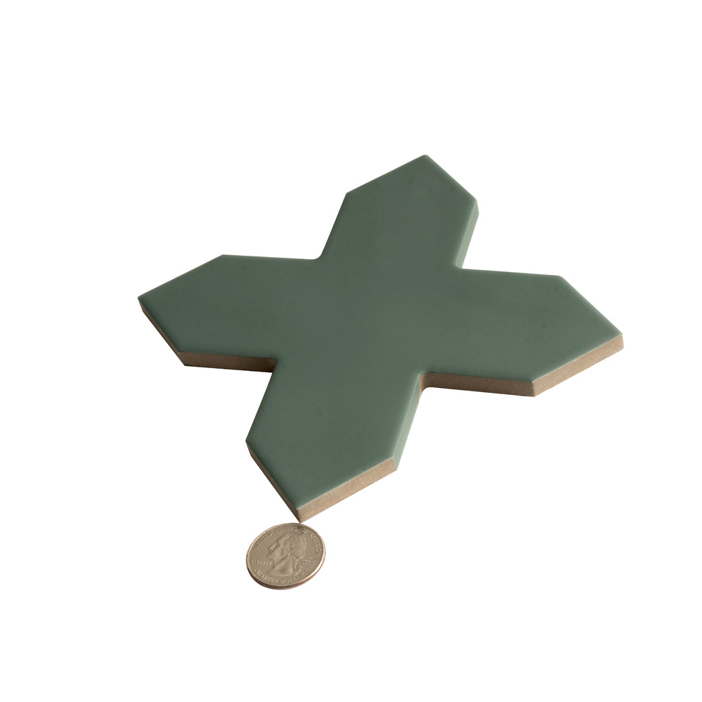 Sage Green 5x5 Matte Cross Porcelain Tile (34 pack, 5.31 sq ft/case) - Sample