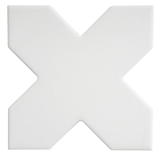 Pure White 5x5 Matte Cross Porcelain Tile (34 pack, 5.31 sq ft/case) - Sample