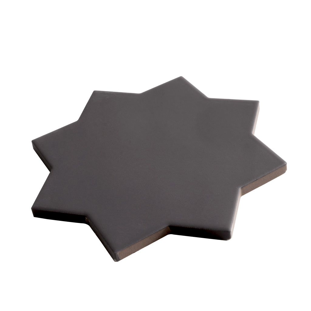 Graphite Black 7x7 Matte Star Porcelain Tile (34 pack, 5.31 sq ft/case) - Sample