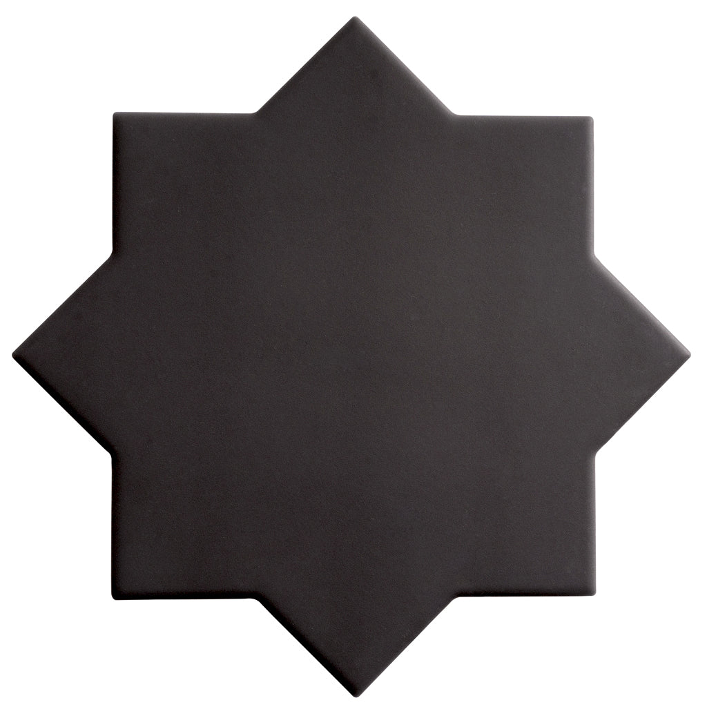 Graphite Black 7x7 Matte Star Porcelain Tile (34 pack, 5.31 sq ft/case) - Sample