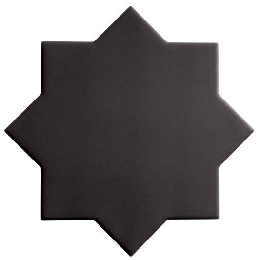 Graphite Black 7x7 Matte Star Porcelain Tile (34 pack, 5.31 sq ft/case) - Sample