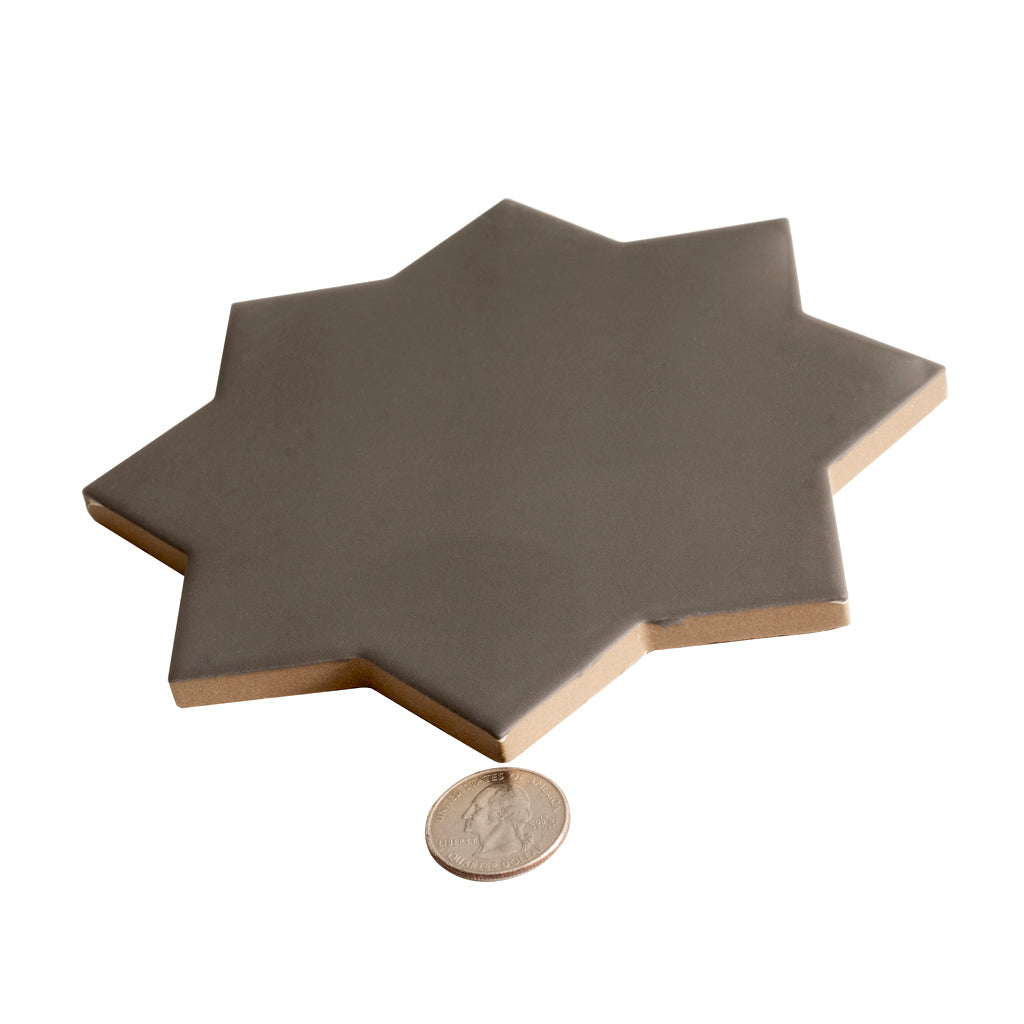 Graphite Black 7x7 Matte Star Porcelain Tile (34 pack, 5.31 sq ft/case)