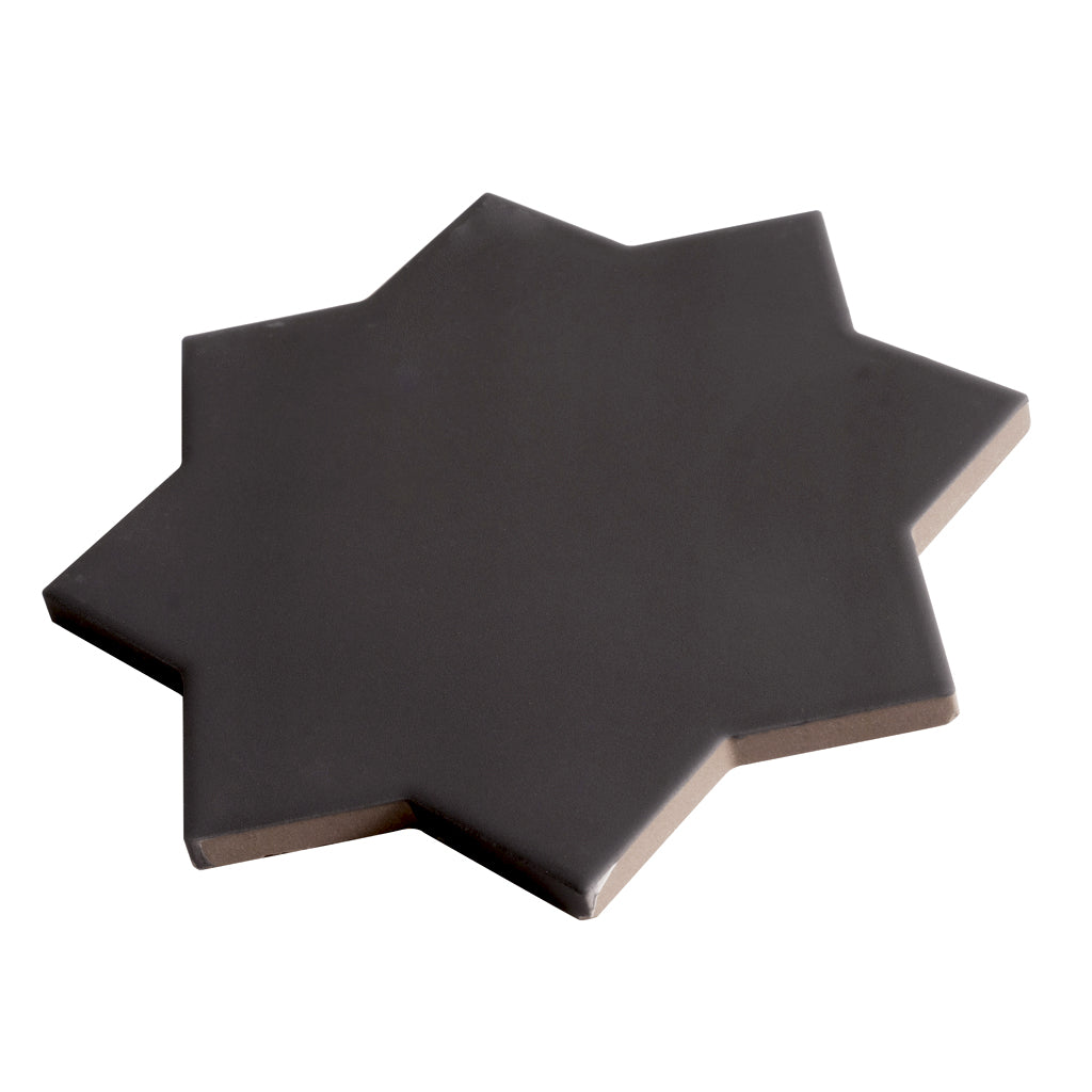 Graphite Black 7x7 Matte Star Porcelain Tile (34 pack, 5.31 sq ft/case) - Sample