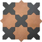 Terracota 7" Star with Graphite Black 5" Cross Matte Porcelain (10.62 sq ft/case) - 68 Pack-sample