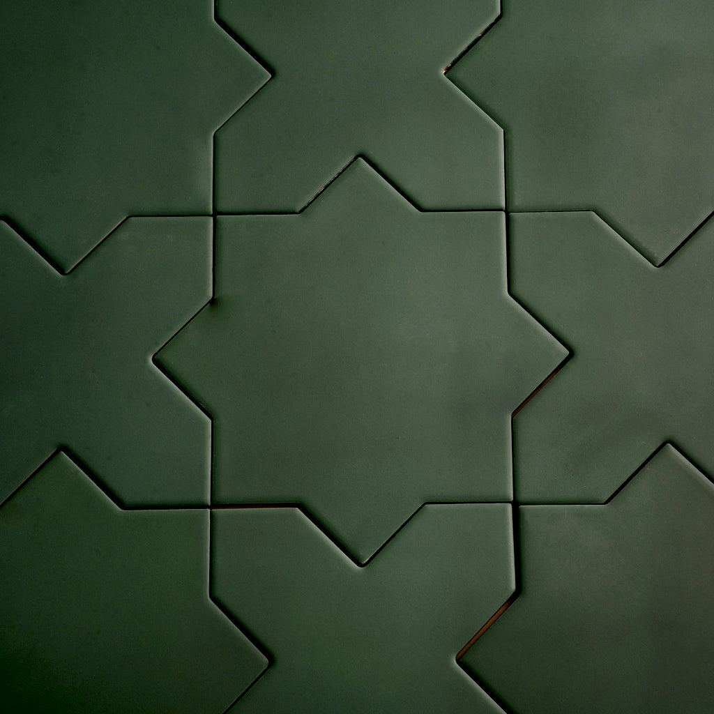 Sage Green 7x7 Matte Star Porcelain Tile (34 pack, 5.31 sq ft/case)