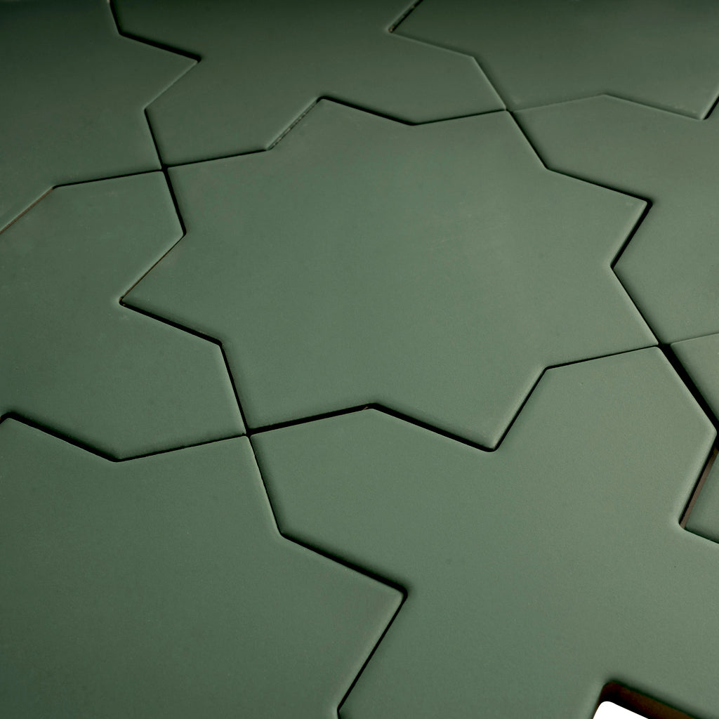 Sage Green 7x7 Matte Star Porcelain Tile (34 pack, 5.31 sq ft/case)