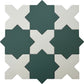 Sage Green 7" Star with Pure White 5" Cross Matte Porcelain (10.62 sq ft/case) - 68 Pack-sample
