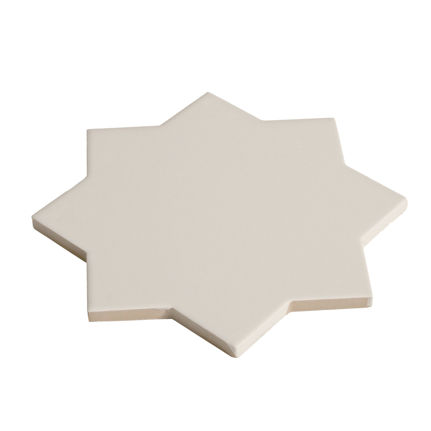 Light Gray 7" Star with Pure White 5" Cross Matte Porcelain (10.62 sq ft/case) - 68 Pack-sample