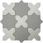 Light Gray 7" Star with Pure White 5" Cross Matte Porcelain (10.62 sq ft/case) - 68 Pack-sample