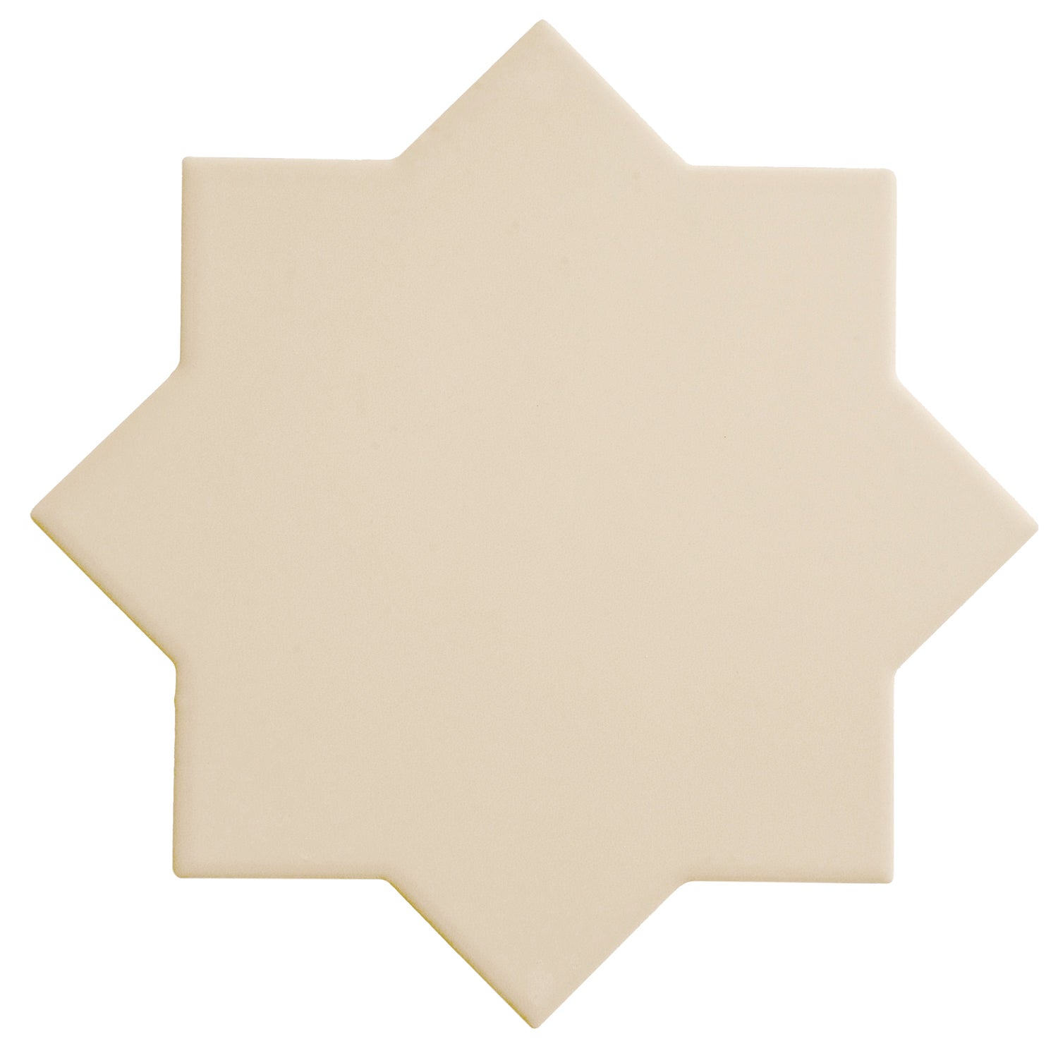 Ecru Taupe 7" Star with Pure White 5" Cross Matte Porcelain (10.62 sq ft/case) - 68 Pack-sample