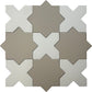 Ecru Taupe 7" Star with Pure White 5" Cross Matte Porcelain (10.62 sq ft/case) - 68 Pack-sample
