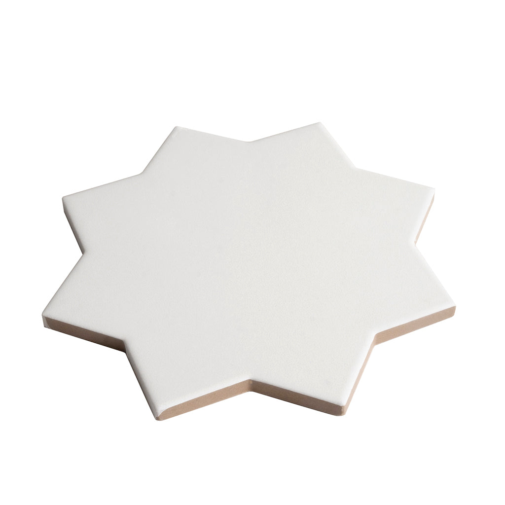 Pure White 7x7 Matte Star Porcelain Tile (34 pack, 5.31 sq ft/case)