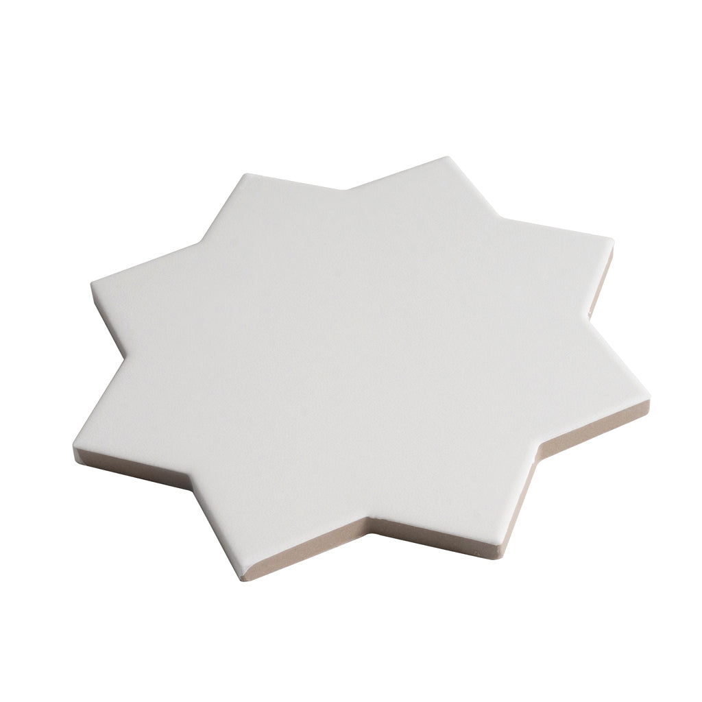 Pure White 7x7 Matte Star Porcelain Tile (34 pack, 5.31 sq ft/case)