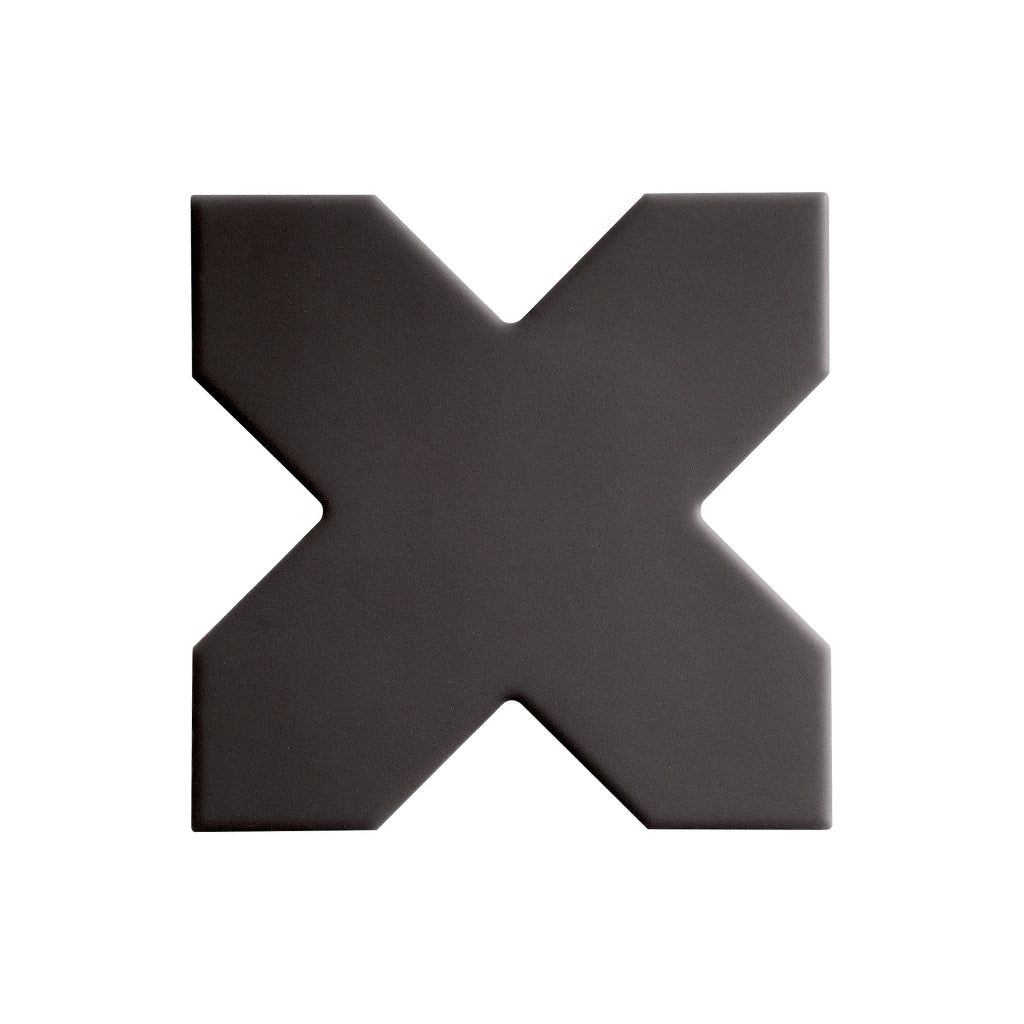 Graphite Black 5x5 Matte Cross Porcelain Tile (34 pack, 5.31 sq ft/case)