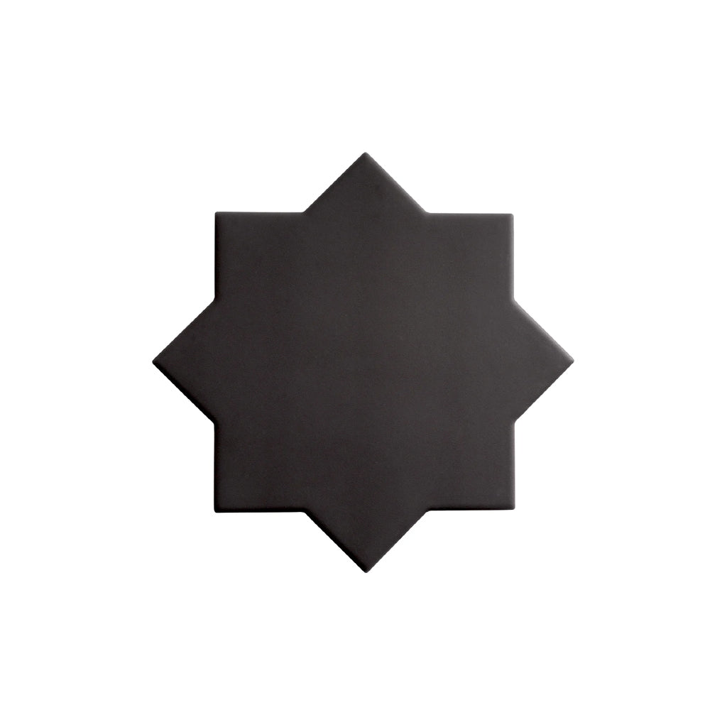 Graphite Black 7x7 Matte Star Porcelain Tile (34 pack, 5.31 sq ft/case)