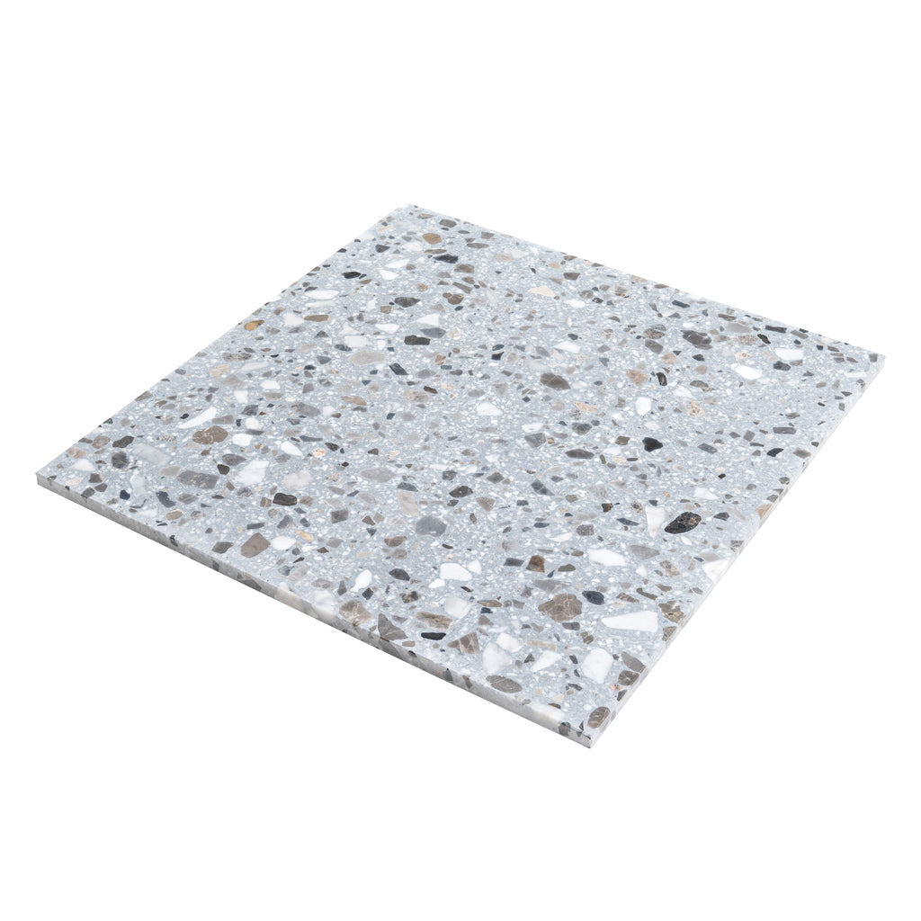 Gray Beige 24x24 Honed Square Terrazzo Large Format Tile (2 pack, 7.75 sq ft/case)
