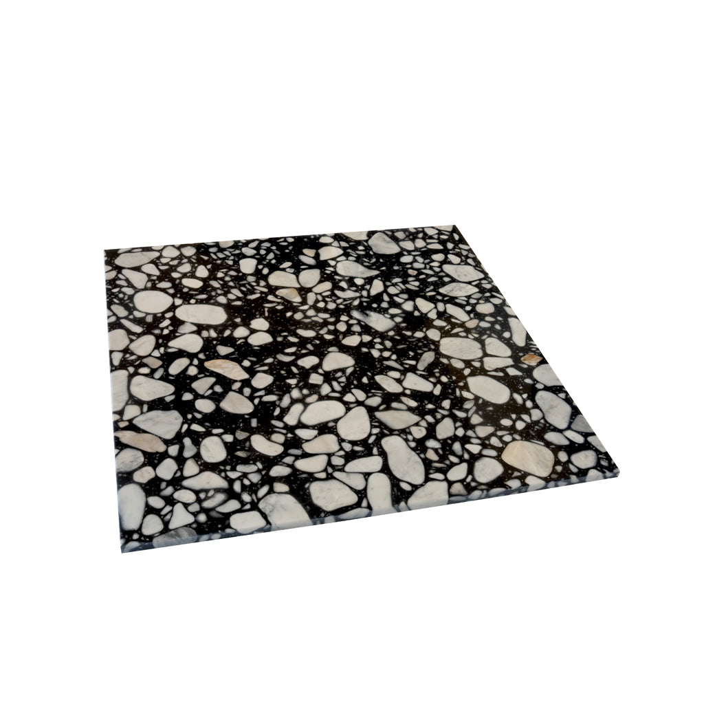 Jet Black 24x24 Polished Square Terrazzo Large Format Tile (4 pack, 15.5 sq ft/case)